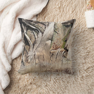 Date Palm Tree Trunk Texture Closeup Photo Image Cushion