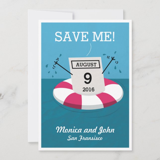 Date Rescue Pun Save The Date (Front)