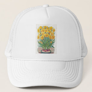 date rsvp flowers daffodil yellow vintage trucker hat