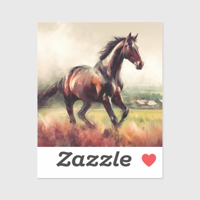 Dated Christmas Running Brown Horse (Sheet)