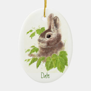 Dated, Custom Bunny Rabbit Ornament Animal