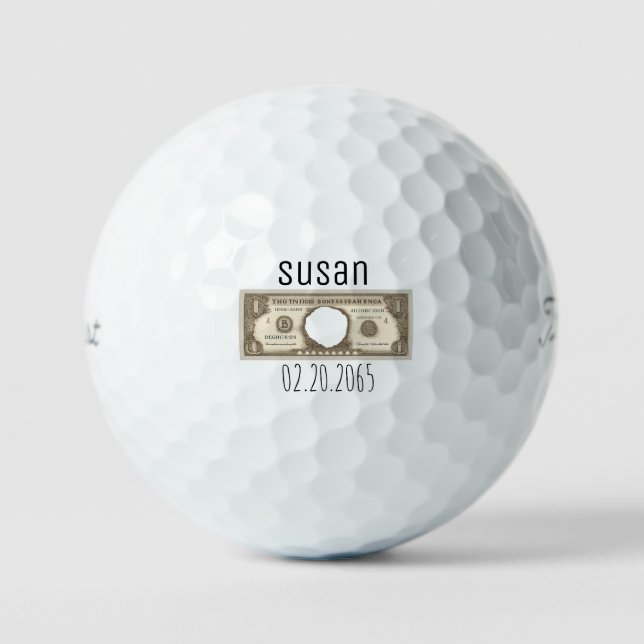 Dated Personalized Hole in One Titleist Pro V1 Golf Balls (Front)