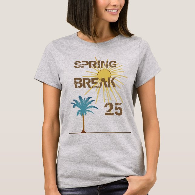Dated Spring Break Palm Trees and Sunsert T-Shirt (Front)
