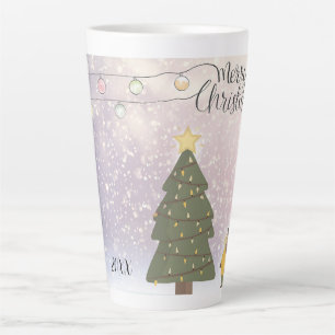 Dated Yellow Star Xmas Art Latte Mug