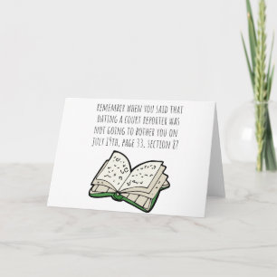 Dating a court reporter card