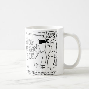 Dating Agency. Guy wants to throw a dart Coffee Mug