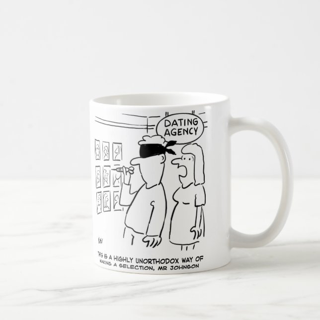 Dating Agency. Guy wants to throw a dart Coffee Mug (Right)