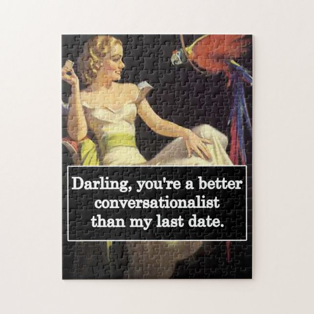 Dating is Difficult Vintage Funny Graphic Jigsaw Puzzle (Vertical)