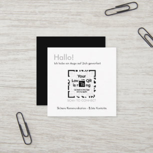 Dating Karte - BLACK - QR - PURE Collection Square Business Card