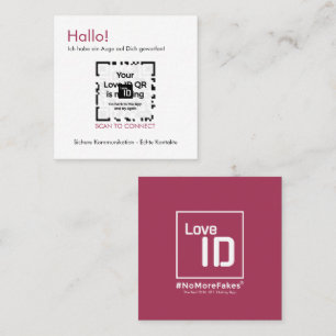 Dating Karte - RED - QR - PURE Collection Square Business Card