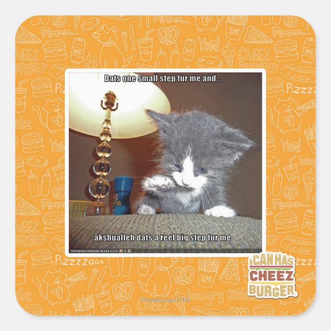 Dats one small step fur me square sticker (Front)