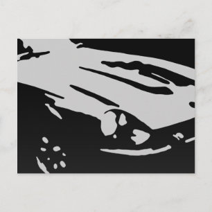Datsun 240Z Detail - black postcard