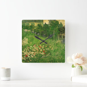 Daubigny's Garden by Vincent van Gogh, Le Jardin Square Wall Clock