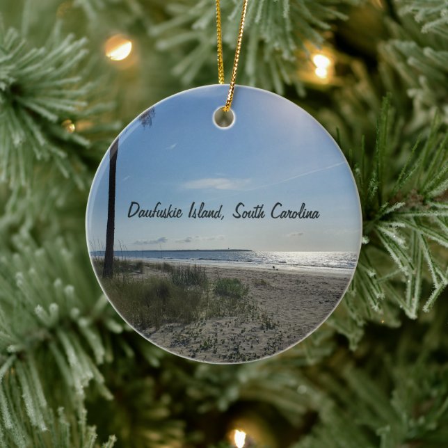 Daufuskie Island Hilton Head South Carolina Beach Ceramic Ornament (Tree)