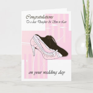 Daugher & Son in Law Wedding day cream congratulat Card