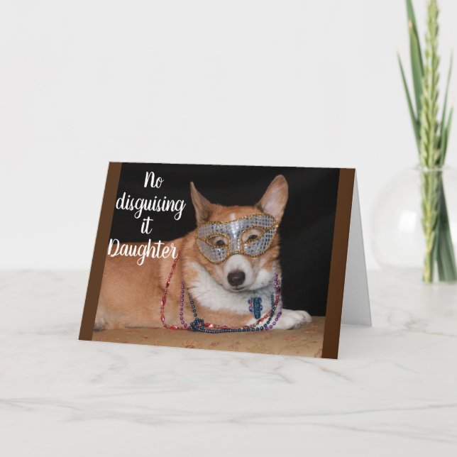 DAUGHER'S "21st" BIRTHDAY with CUTE CORGI Card (Front)