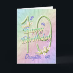 Daughter 19th Birthday Butterfly Garden Card<br><div class="desc">A rainbow of colours, pink flowers and lavender butterflies fills this girls 19th Happy Birthday card with joy for daughter. Front name and inside verse may be personalised using the template provided. You may also enjoy the matching gifts and other products available in my store. Original design by Anura Design...</div>