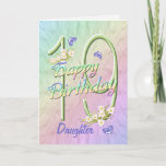 Daughter 19th Birthday Butterfly Garden Card<br><div class="desc">A rainbow of colours, pink flowers and lavender butterflies fills this girls 19th Happy Birthday card with joy for daughter. Front name and inside verse may be personalised using the template provided. You may also enjoy the matching gifts and other products available in my store. Original design by Anura Design...</div>