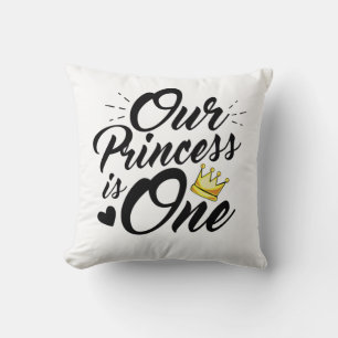 Daughter 1st Birthday Moms Dads Princess Cushion