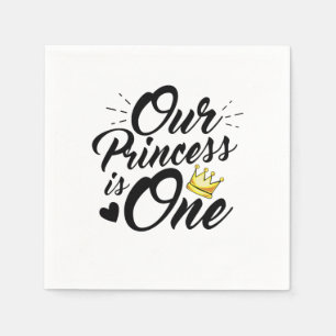 Daughter 1st Birthday Moms Dads Princess Napkin