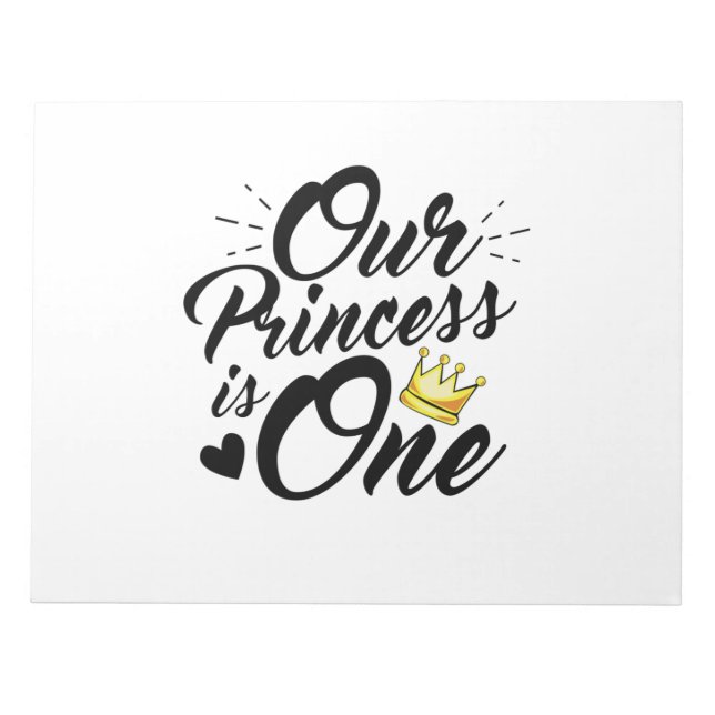 Daughter 1st Birthday Moms Dads Princess Notepad (Front)