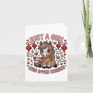 Daughter 2026 Just Girl Who Loves Horses Lunar Gir Card