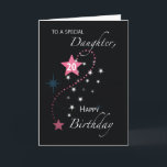 Daughter 20th Birthday Star Inspirational Pink Card<br><div class="desc">Join the entire family in celebrating your daughter’s 20th birthday! And to make the occasion more special,  you can give this black and pink card to her and greet her a happy 20th birthday and share some inspirational birthday message.</div>