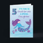 Daughter 5th Birthday Sparkly Look Mermaid Card<br><div class="desc">Tickle you dear daughter’s imagination with this card that features a mermaid on the cover. Girls love mermaids and will surely love this card too. So what are you waiting for? Get yourself a copy of this card as early as now so you won’t miss giving it to her on...</div>