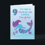 Daughter 9th Birthday Sparkly Look Mermaid Card<br><div class="desc">Bring sparkle to your daughter’s 9th birthday celebration with this beautiful sparkly looking mermaid card. Share with her a fun birthday greeting and message for her special day.</div>