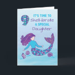 Daughter 9th Birthday Sparkly Look Mermaid Card<br><div class="desc">Bring sparkle to your daughter’s 9th birthday celebration with this beautiful sparkly looking mermaid card. Share with her a fun birthday greeting and message for her special day.</div>