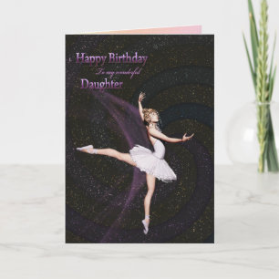 Daughter, a ballerina birthday card