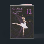 Daughter age 12, a ballerina birthday card<br><div class="desc">A beautiful ballerina dancing on a birthday card for a daughter</div>