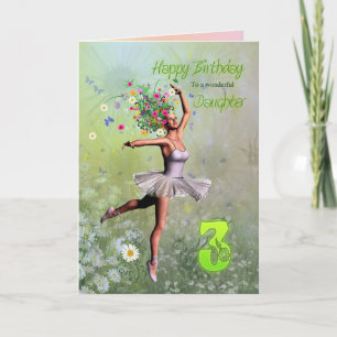 Daughter age 3, flower fairy birthday card