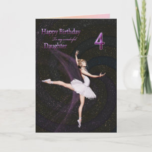 Daughter age 4, a ballerina birthday card