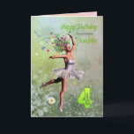 Daughter age 4, flower fairy birthday card<br><div class="desc"></div>