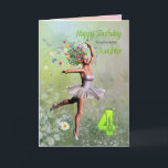 Daughter age 4, flower fairy birthday card<br><div class="desc"></div>