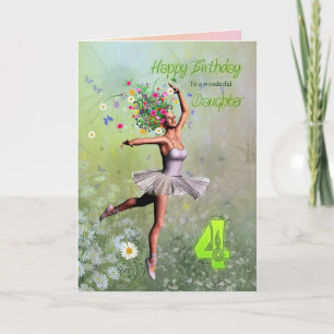 Daughter age 4, flower fairy birthday card