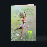 Daughter age 7, flower fairy birthday card<br><div class="desc">A beautiful ballerina flower fairy dancing on a birthday card for a Daughter .</div>