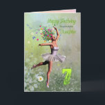 Daughter age 7, flower fairy birthday card<br><div class="desc">A beautiful ballerina flower fairy dancing on a birthday card for a Daughter .</div>