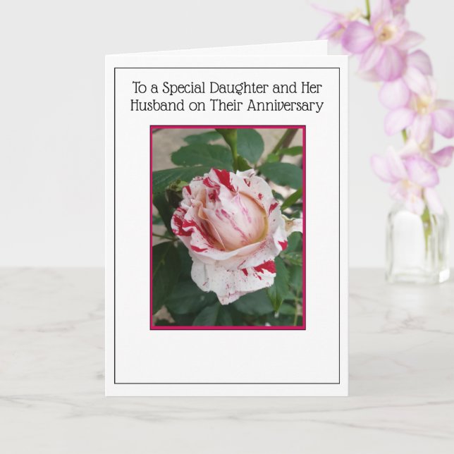 Daughter And Husband Wedding Anniversary Card (Orchid)