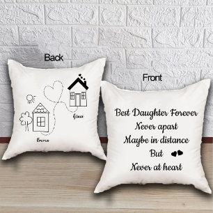 Daughter and Mum Long Distance Love Relationship Cushion