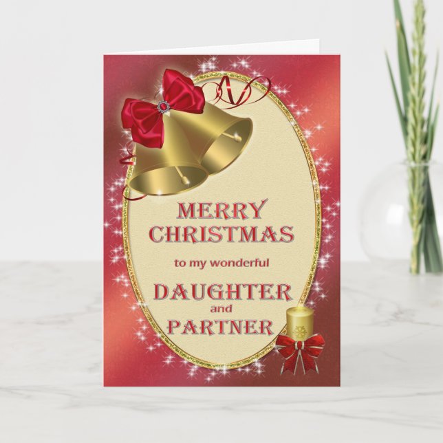Daughter and partner, Christmas card (Front)