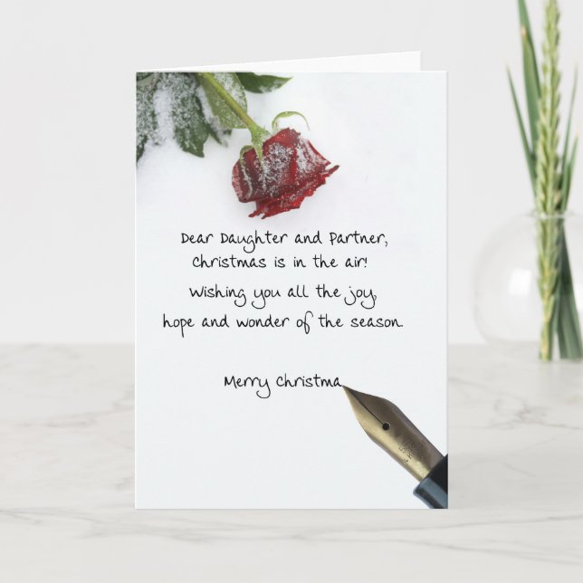 daughter and partner Merry Christmas card (Front)