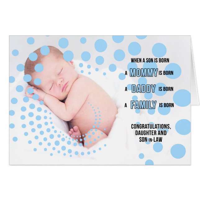 Daughter and Son in Law Baby Boy Congratulations (Front Horizontal)