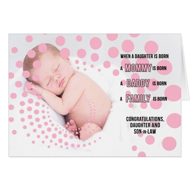 Daughter and Son in Law Baby Girl Congratulations (Front Horizontal)