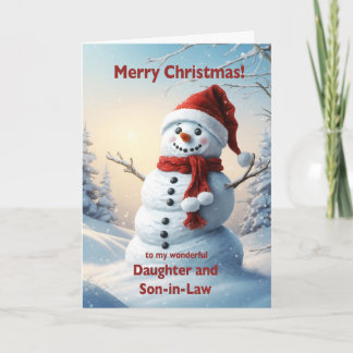 Daughter and Son In Law Christmas Snowman  Holiday Card