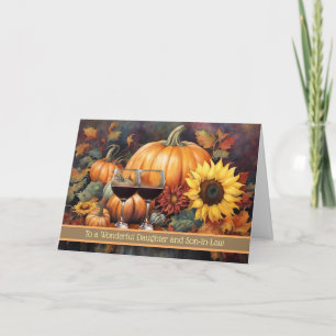 Daughter and Son In Law Happy Thanksgiving Fall  Holiday Card