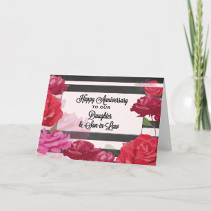 Daughter and Son-in-Law Wedding Anniversary Roses Card