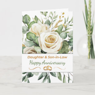 Daughter and Son in Law Wedding Anniversary Roses Card