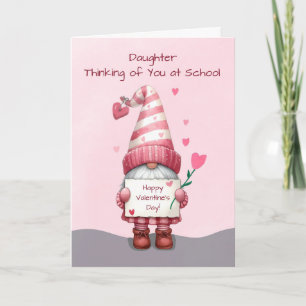 Daughter Away at College Valentines Day Gnome Card